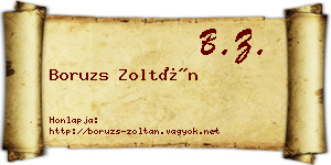Boruzs Zoltán névjegykártya